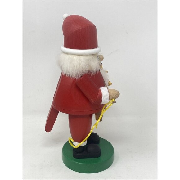 Richard Glasser Erzgebirgische Germany Wood Nutcracker Santa With Bear 8” - Picture 3 of 8
